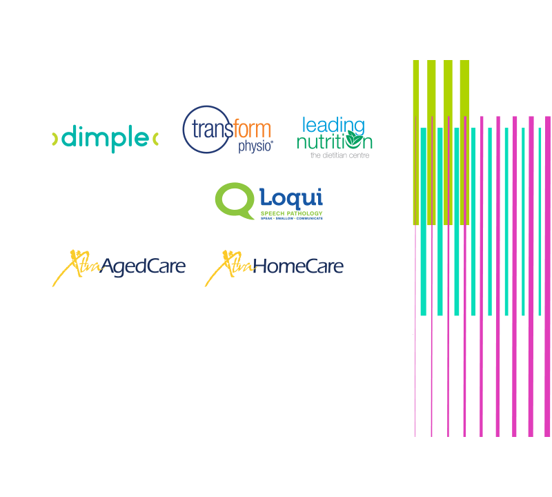 Collection of company names and logos that are now Plena