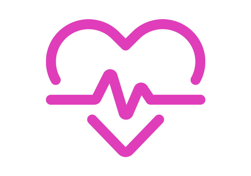 A heart with a heart monitor in the center
